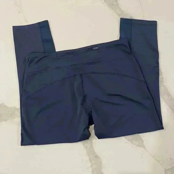 Nike Dri Fit Cropped Activewear Leggings Blue Womens Size Medium Running MeshLeg - Picture 8 of 10